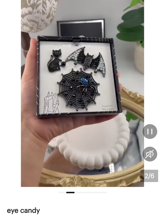 eye candy Jewelry - Eye candy Black and Blue Halloween Brooch Set - 🐈‍⬛Cat, Bat🦇 & 🕸Spiderweb SET